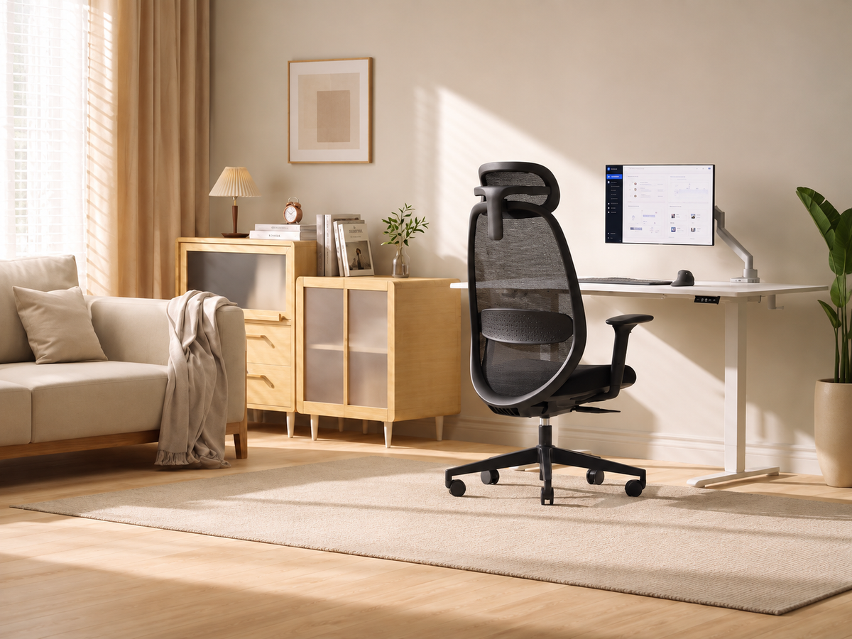 082A ergonomic chair in a home workspace