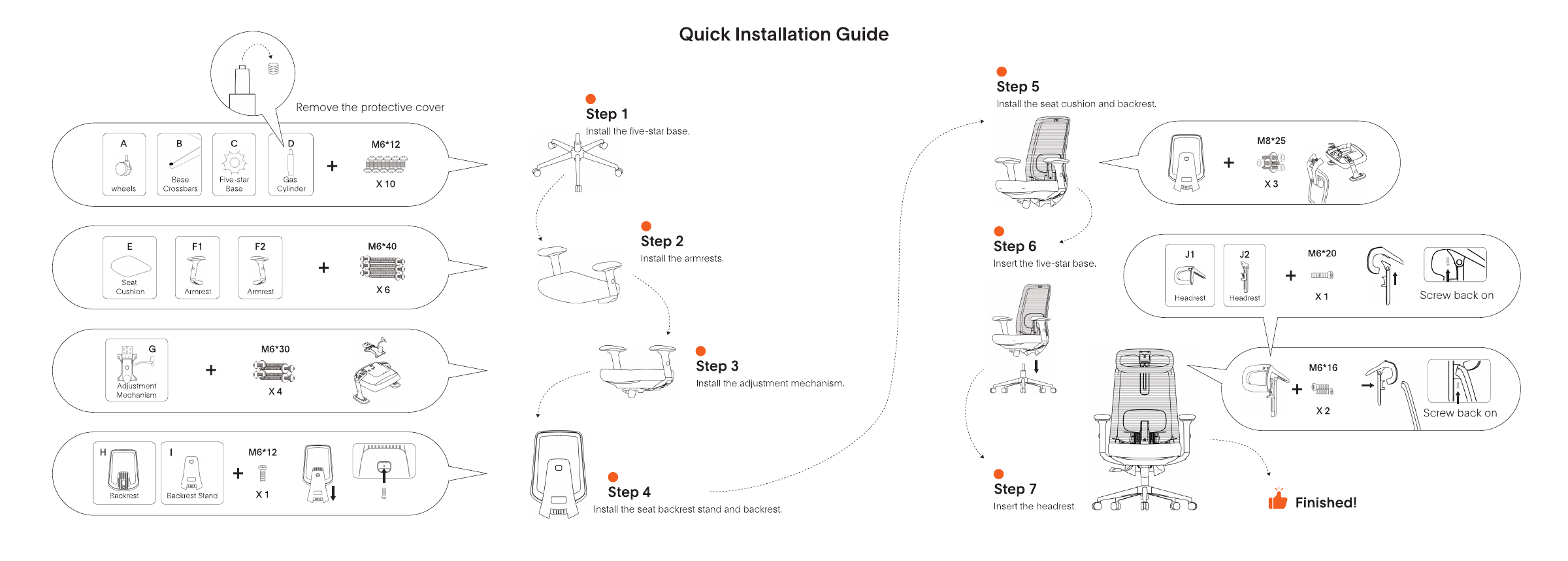 097A Ergonomic Chair chair assembly guide