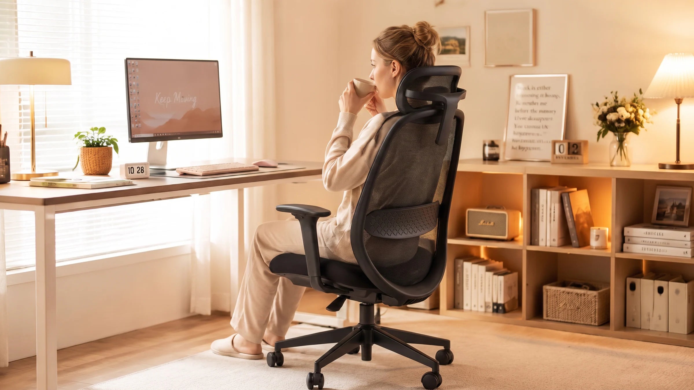 082A Ergonomic Chair in a shared home workspace